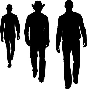 silhouette of men